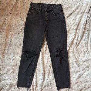 Free People Women's Black Distressed Jeans